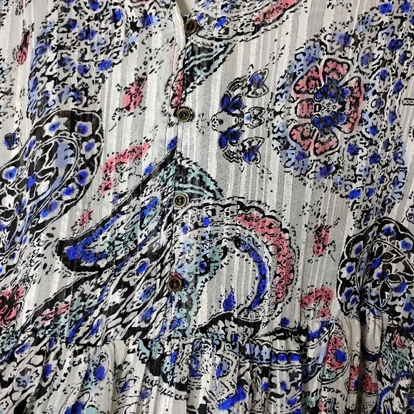 NWT RD & Koko Sheer Floral Babydoll Blouse Oversized Boho Top M - Picture 3 of 7